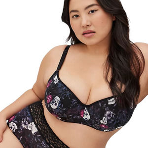Torrid NWOT Lightly Lined Full Coverage Balconette Bra Skull 360° Smoothing 46B